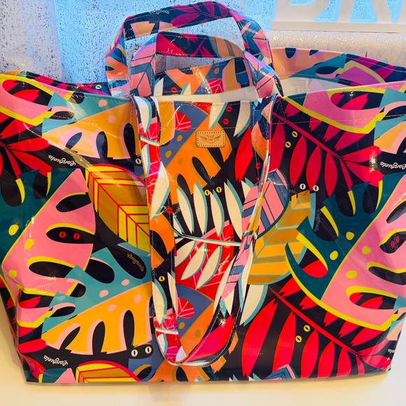 Consuela Multicolor Tropical Leaf Tote / large grab and go tote - Picture 1 of 3